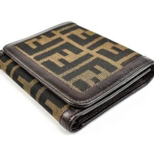 Fendi Zucca Wallet with FF monogram logo